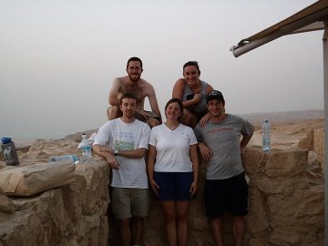 Joel, Shayna, Ross, Karen, and Mike at the top of Masada.