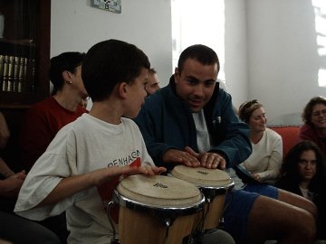 And on the drums... Gabe and Yoni. A little Carlebach, please!