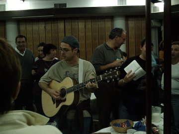 Havdalah with the Israeli Rabbinic Students -- Micah on guitar