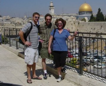 Dan Septimus with his parents in the old city