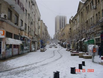 Ben Yehuda Street covered in flaky white stuff
