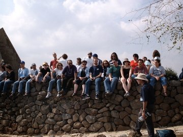 The group learning about Israel's security