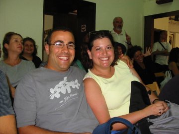 Yoni and Jess in foreground -- Lorraine, Decorah, Paul, Elana in background