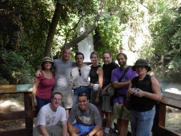 Elana, Matt, Josh, Christiana, David, Ben, Pearl, Joel, and Yoni at the Banyas